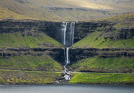 Foss waterfall is the highest waterfall in the Faroe Islands, Streymoy island, Faeroe islands, Denmark, Europe
